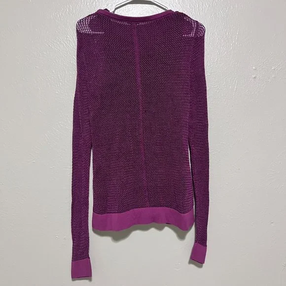 Lucky Brand Womens Purple Pull Over‎ Open Knit Sweater Size M - Picture 2 of 3